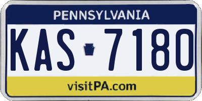 PA license plate KAS7180