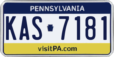 PA license plate KAS7181