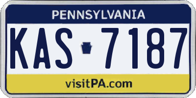 PA license plate KAS7187