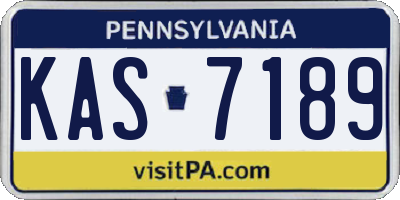 PA license plate KAS7189