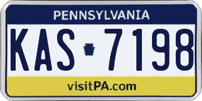 PA license plate KAS7198