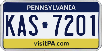 PA license plate KAS7201
