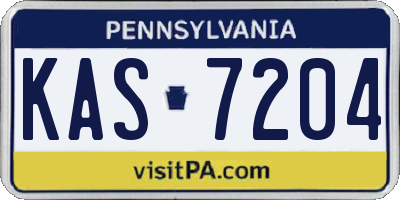 PA license plate KAS7204