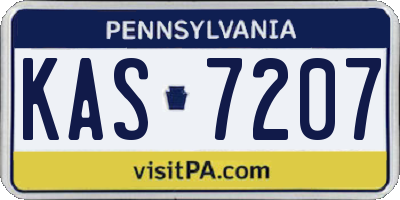 PA license plate KAS7207