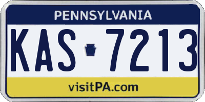 PA license plate KAS7213