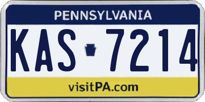 PA license plate KAS7214