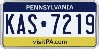 PA license plate KAS7219