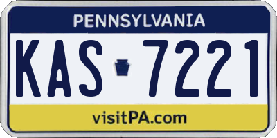 PA license plate KAS7221