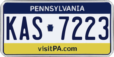 PA license plate KAS7223