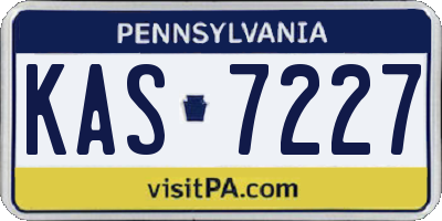 PA license plate KAS7227