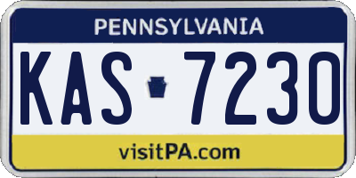 PA license plate KAS7230