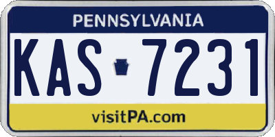 PA license plate KAS7231