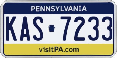 PA license plate KAS7233