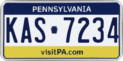 PA license plate KAS7234