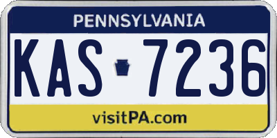 PA license plate KAS7236