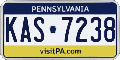 PA license plate KAS7238
