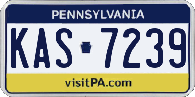 PA license plate KAS7239