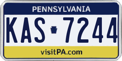 PA license plate KAS7244