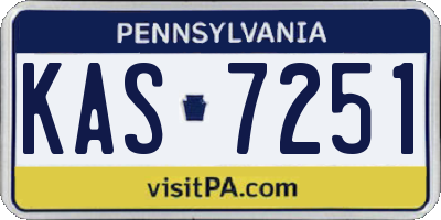 PA license plate KAS7251