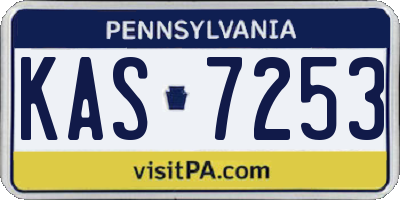 PA license plate KAS7253