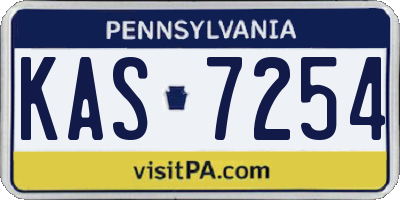 PA license plate KAS7254