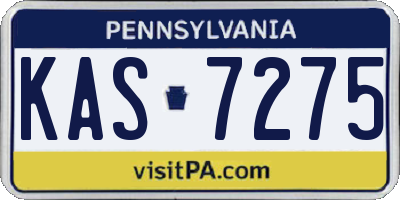 PA license plate KAS7275