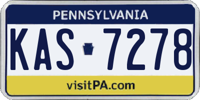 PA license plate KAS7278