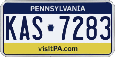 PA license plate KAS7283