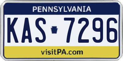 PA license plate KAS7296
