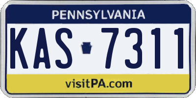 PA license plate KAS7311