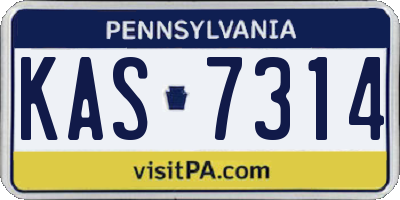PA license plate KAS7314