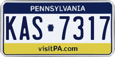 PA license plate KAS7317