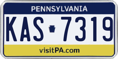 PA license plate KAS7319