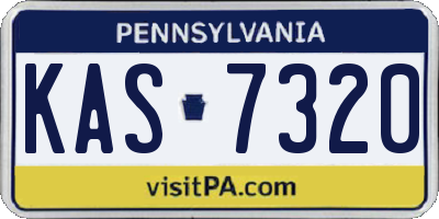 PA license plate KAS7320