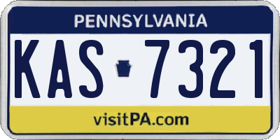 PA license plate KAS7321