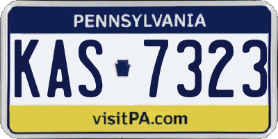PA license plate KAS7323