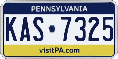 PA license plate KAS7325