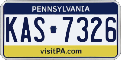 PA license plate KAS7326