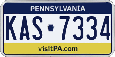 PA license plate KAS7334