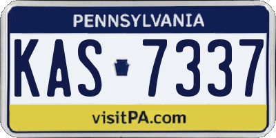 PA license plate KAS7337