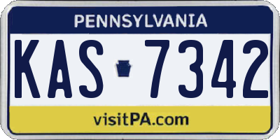 PA license plate KAS7342