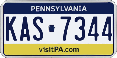 PA license plate KAS7344