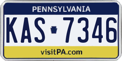 PA license plate KAS7346
