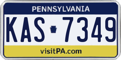 PA license plate KAS7349