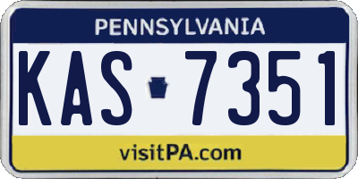 PA license plate KAS7351