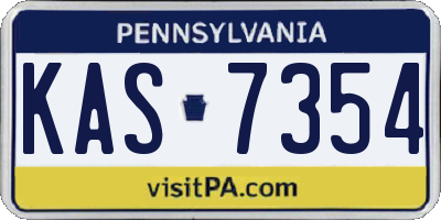 PA license plate KAS7354