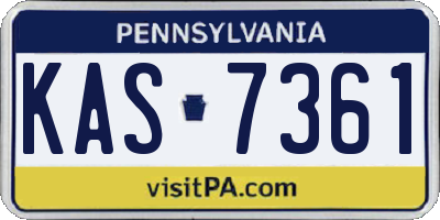 PA license plate KAS7361