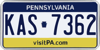 PA license plate KAS7362