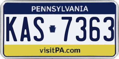 PA license plate KAS7363