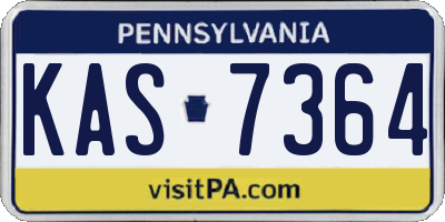 PA license plate KAS7364